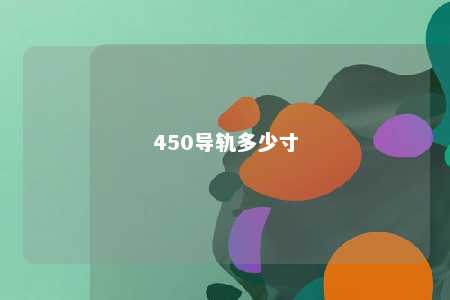 450导轨多少寸 